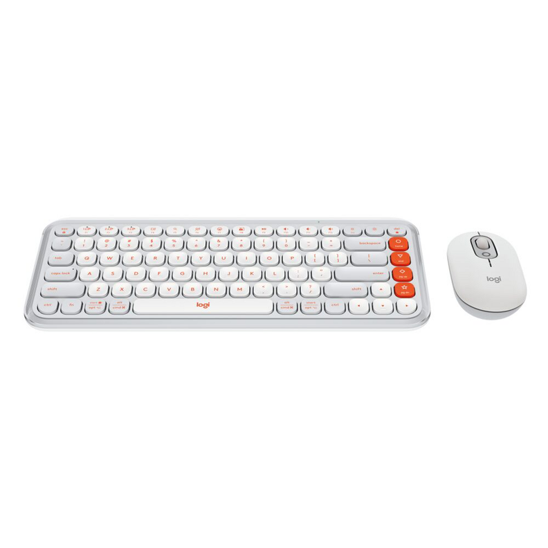 Combo Teclado + Mouse Inalam Pop Icon Logitech Blanco Esp-1