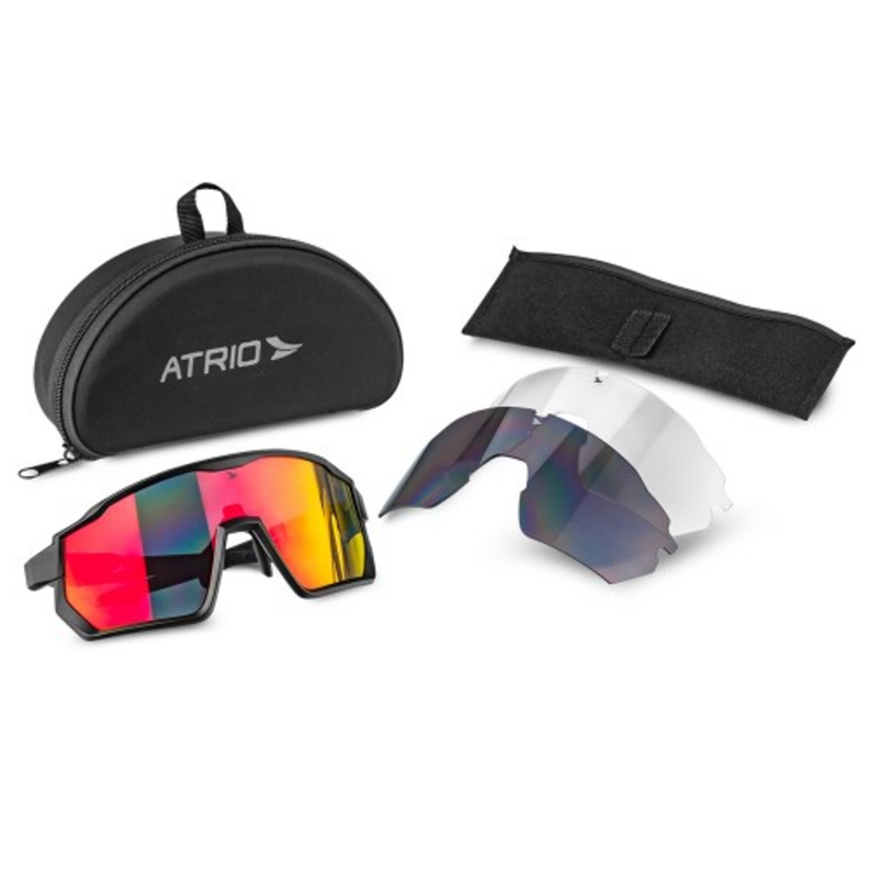 Kit 3 Lentes Ciclismo Atrio Uv400 Rojo/Negro Bi233-0