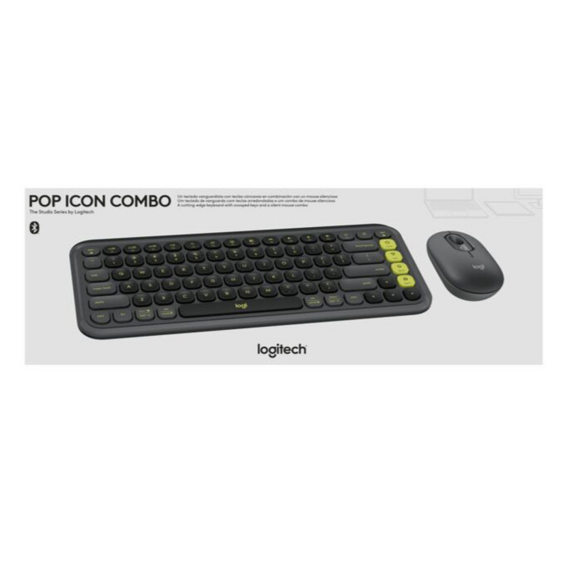 Combo Teclado + Mouse Inalam Pop Icon Logitech Negro Esp-2
