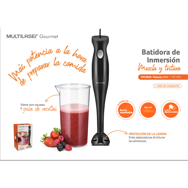 Batidora Inmersion Multi 200W Negra FP010-2
