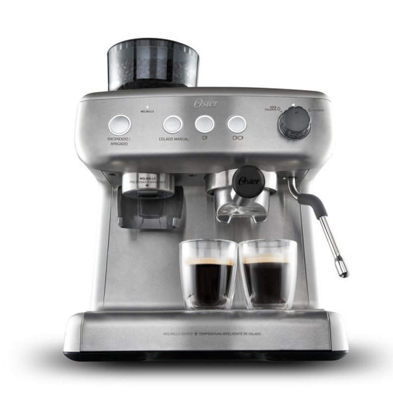 Cafetera Oster Perfect Brew 15 Bar con Molinillo Gris-0