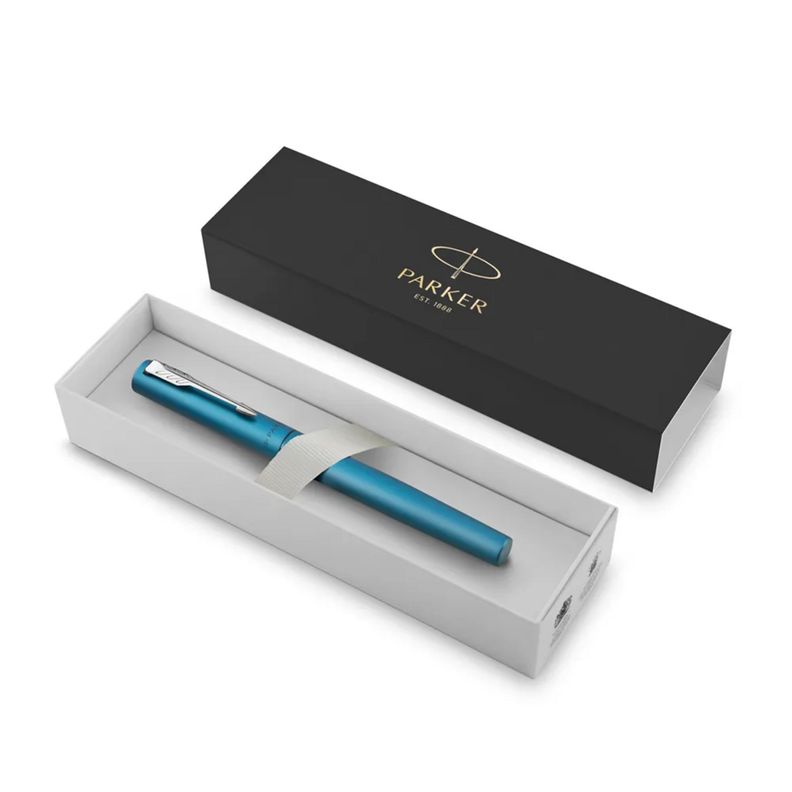 Bolígrafo Rollerball Parker Vector XL Azul Met Tinta Negra-3