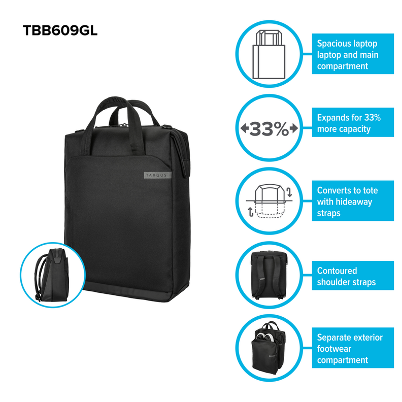 Mochila Notebook Targus 15-16 Work Convert TBB609-2