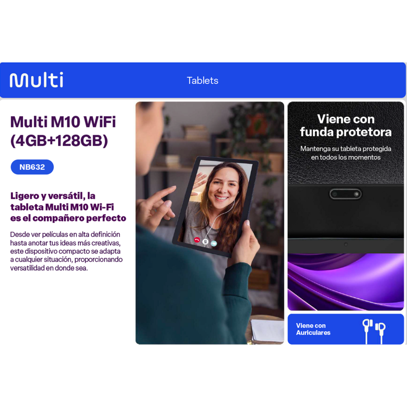 Tablet Multilaser M10 4/128 Gb Negro NB632-3