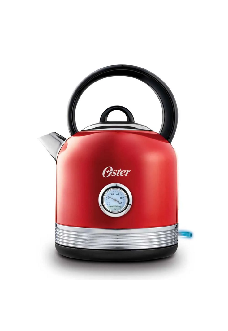 Hervidor Oster Rojo 2,5L Tipo Tetera con Termometro Acero