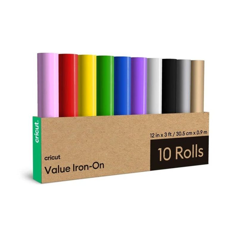 Vinilo Adhesivo Iron On Multicolor 12 x 3 - 10 Hojas Cricut Surtido
