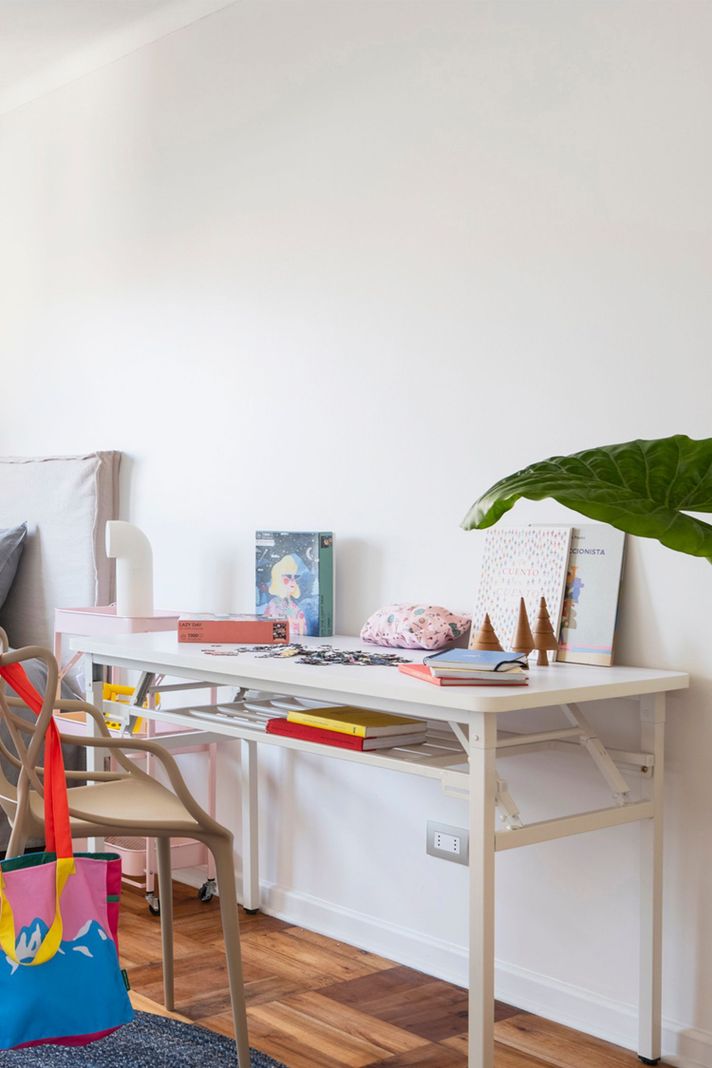 Escritorio Plegable Blanco Base Metalica Mobitat