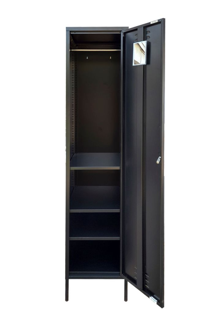 Locker Casa Negro Repisas y Barra regulables