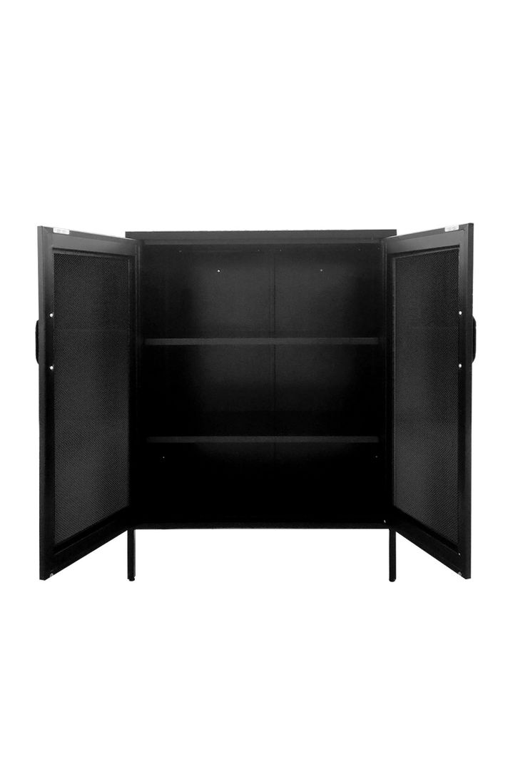 Gabinete Metálico Puertas de Malla Negro-1