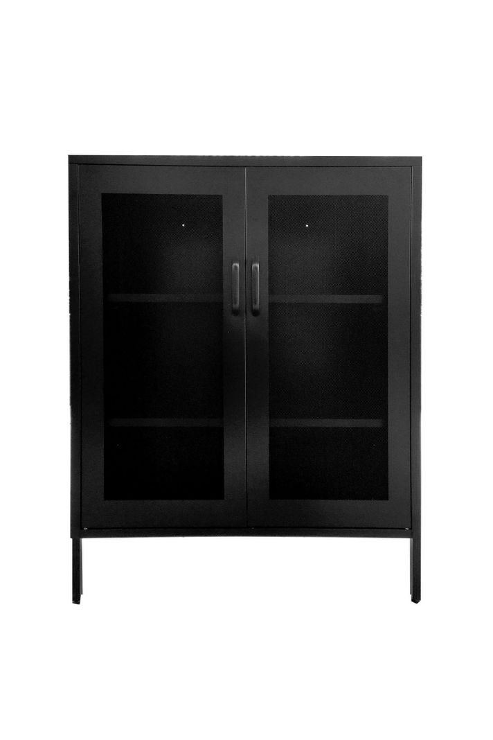 Gabinete Metálico Puertas de Malla Negro-0