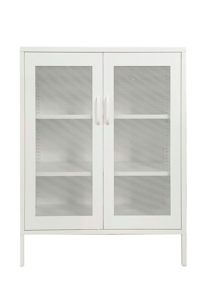 Gabinete Metálico Puertas de Malla Blanco-0