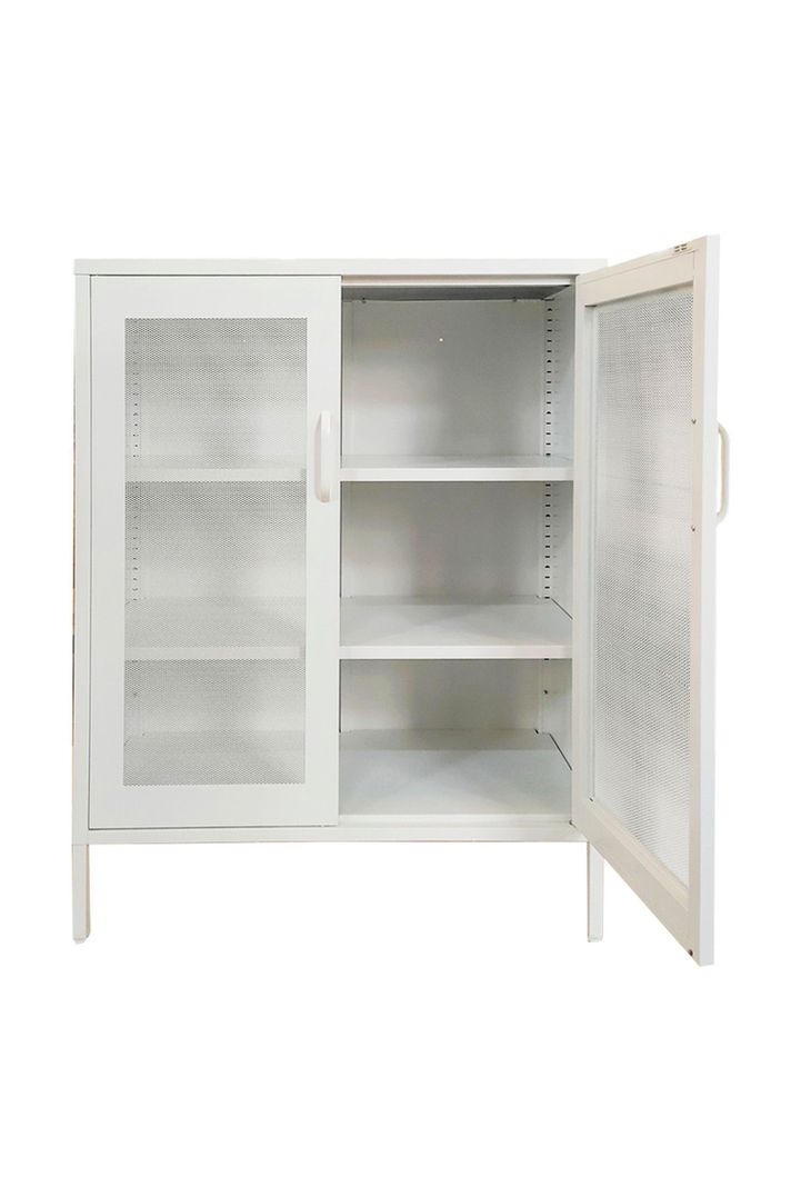 Gabinete Metálico Puertas de Malla Blanco-1