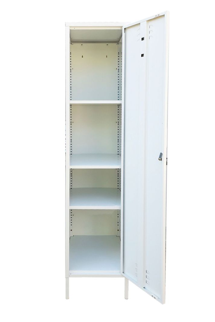 Locker Casa Blanco Repisas y Barra regulables -3