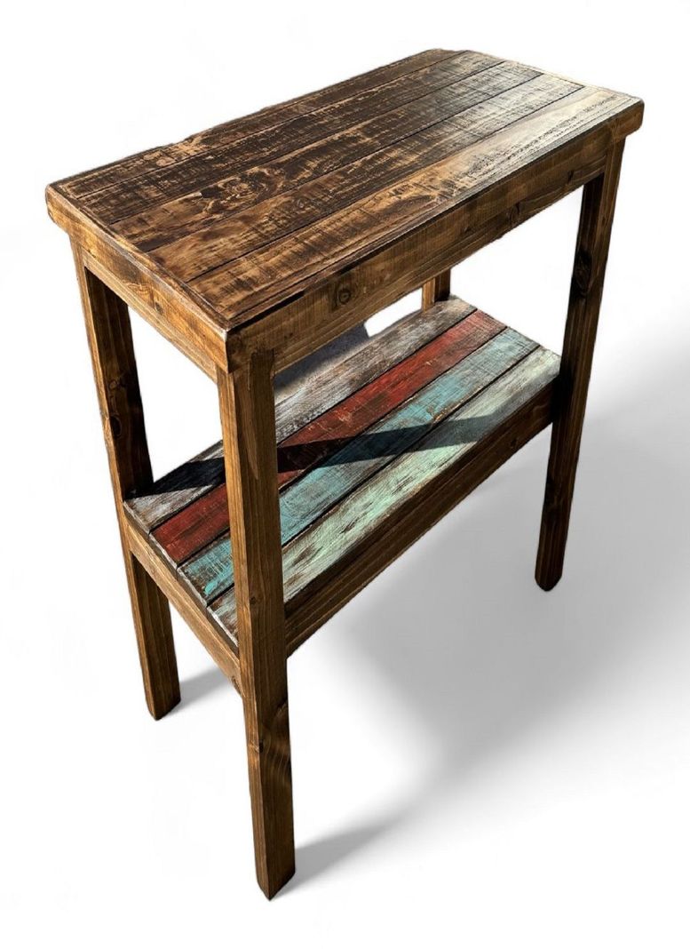 Arrimo rustico color Roble con patina de colores Vintage-2