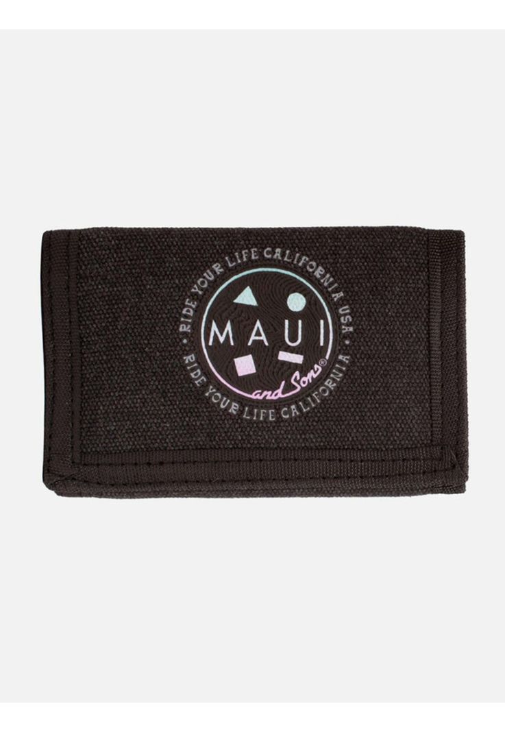 Billetera Retro Tyl Tri-Fold Negro Hombre Maui and sons-0