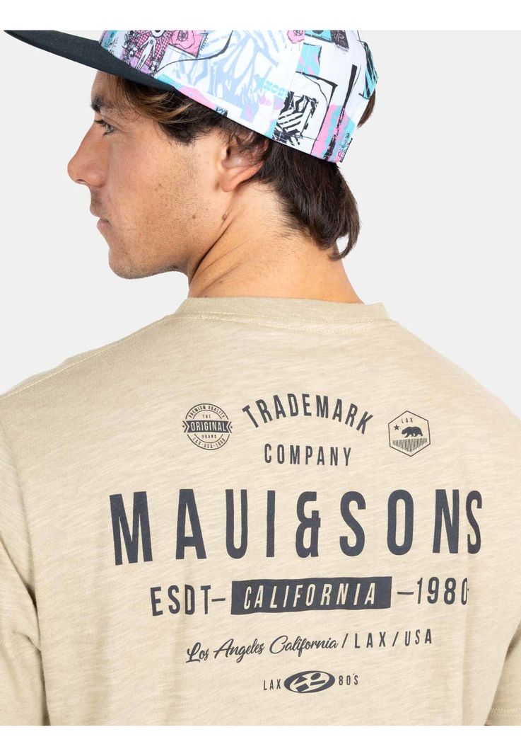Polera MC Los Angeles Lax Café Hombre Maui And Sons-3