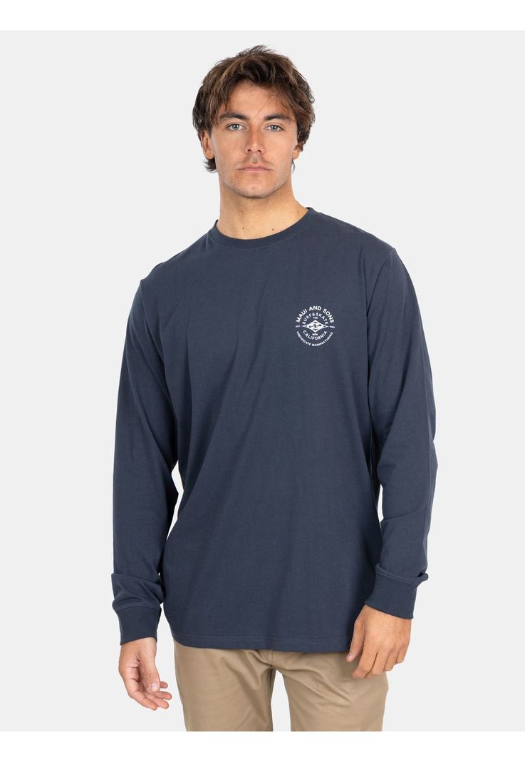 Polera ML Island Escape Hombre Gris Maui And Sons-0