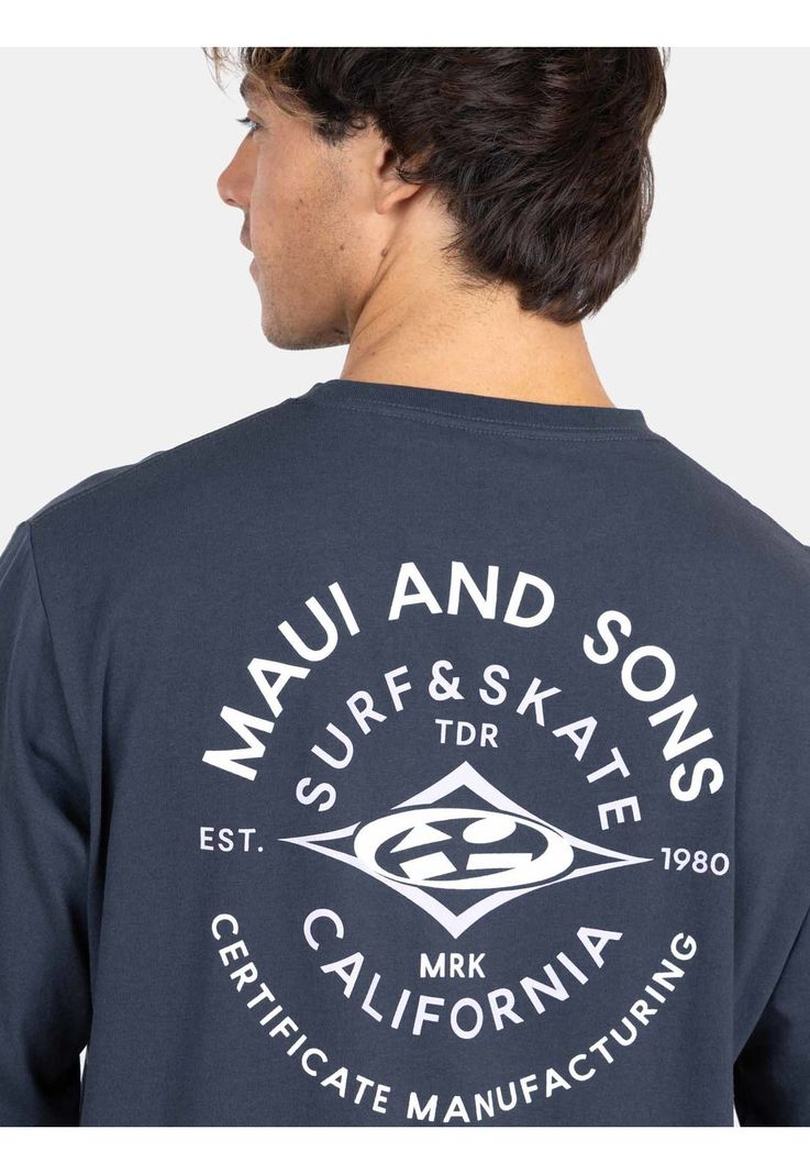 Polera ML Island Escape Hombre Gris Maui And Sons-3