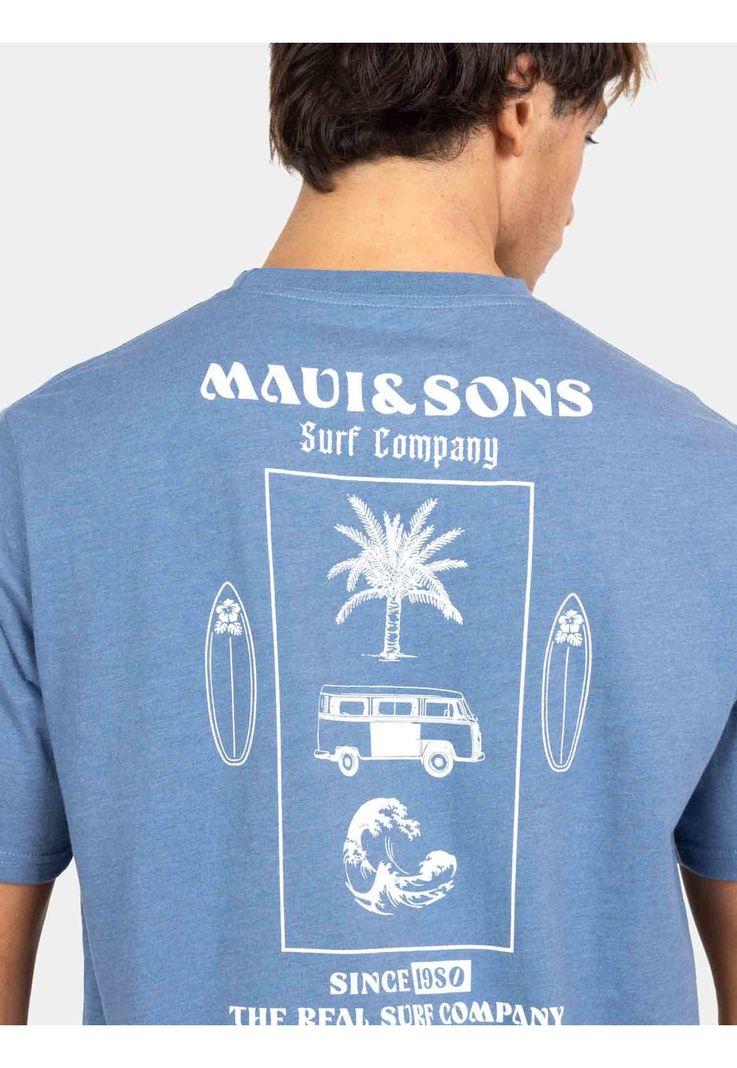 Polera MC Mel Graphic Celeste Hombre Maui And Sons-3