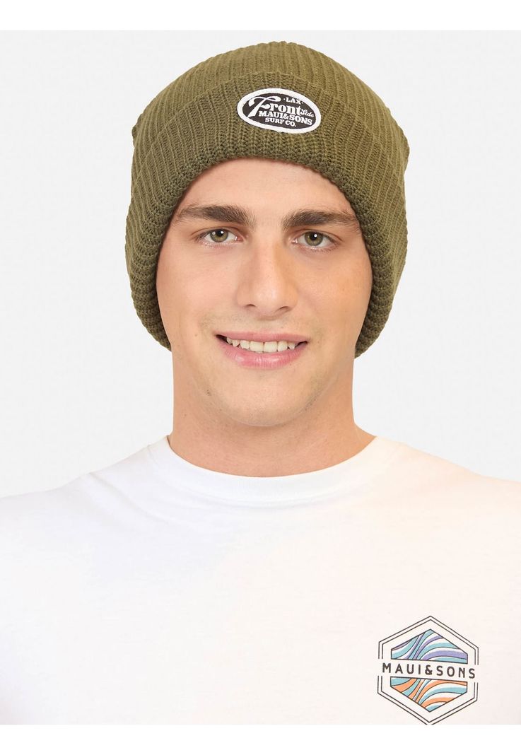 Gorro Front Side Verde Militar Hombre Maui And Sons-1
