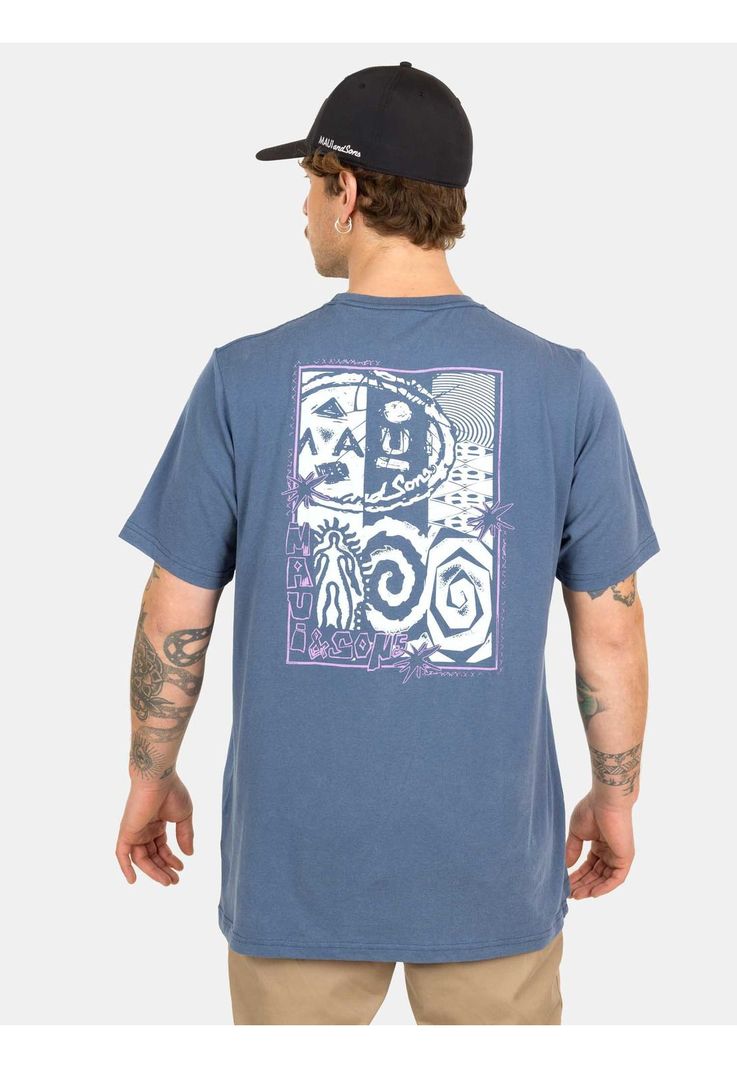 Polera MC Tribe Mark Azul Hombre Maui And Sons-1