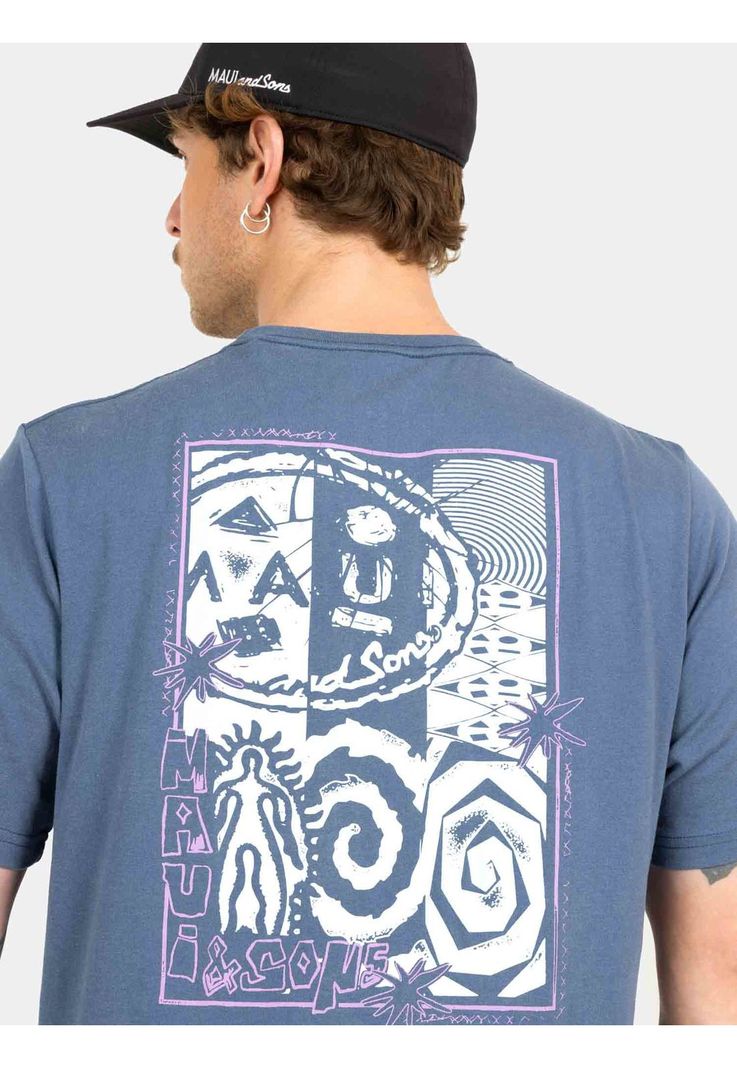 Polera MC Tribe Mark Azul Hombre Maui And Sons-3