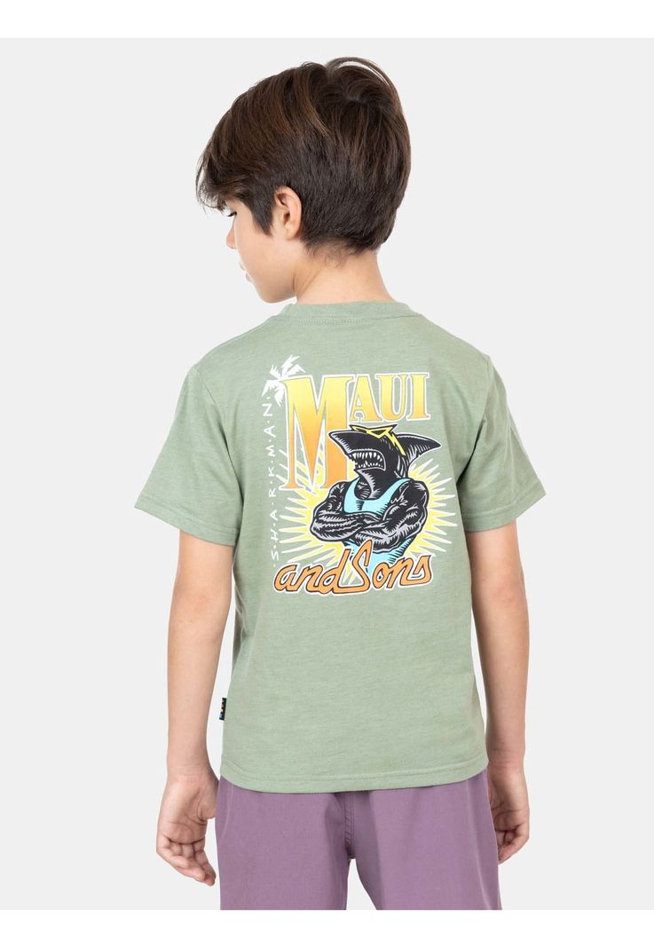 Polera MC Sharkman Verde Niño Maui And Sons-3