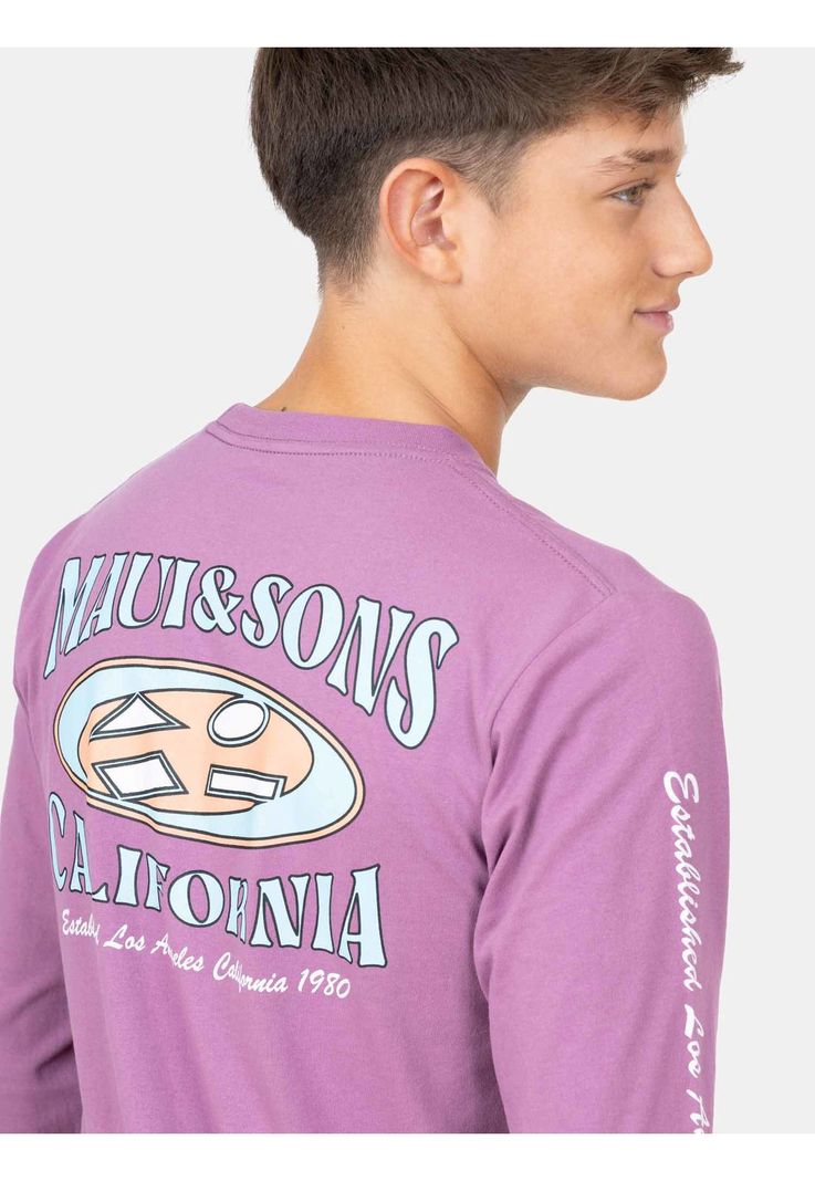 Polera ML Parien Burdeo Infantil Maui And Sons-2
