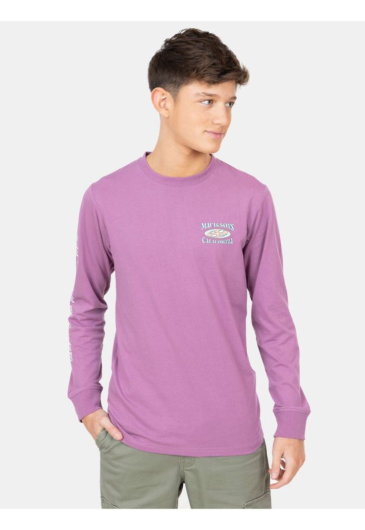 Polera ML Parien Burdeo Infantil Maui And Sons-0