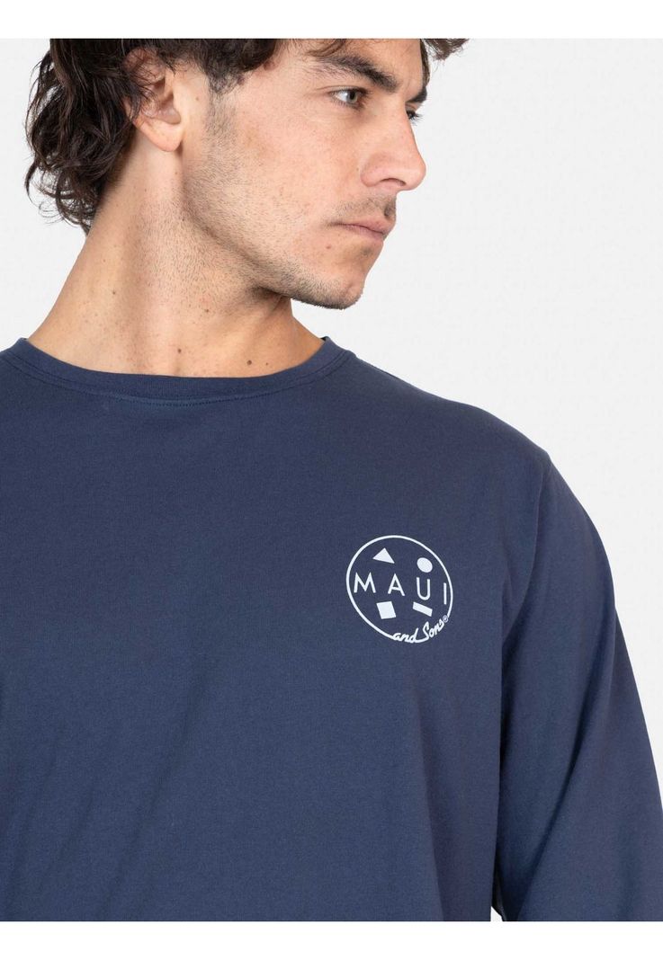 Polera ML Spray Azul Hombre Maui And Sons-2