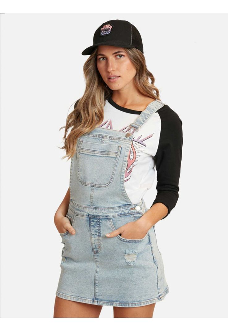 Falda Blue Bonnet Overall Mujer Celeste Maui And Sons-0