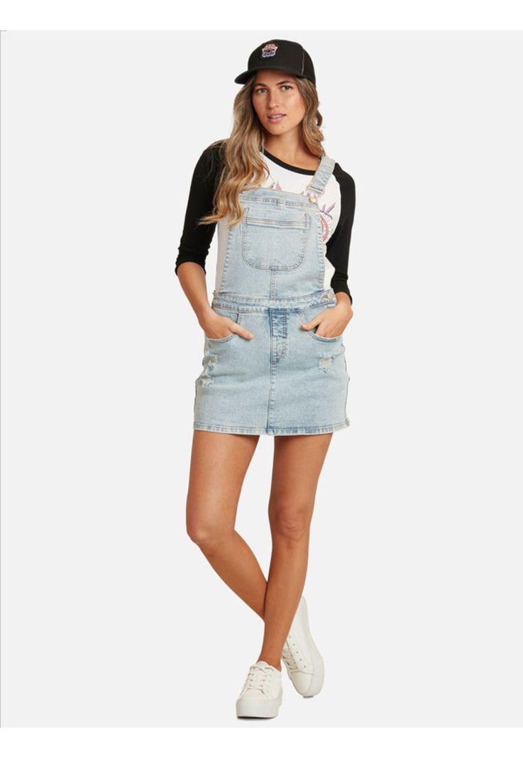 Falda Blue Bonnet Overall Mujer Celeste Maui And Sons-3