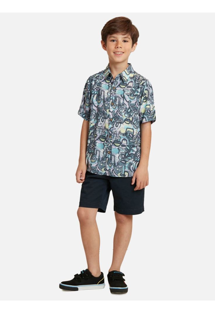 Camisa Abstract Art Shirt Niño Multicolor Maui And Sons-3