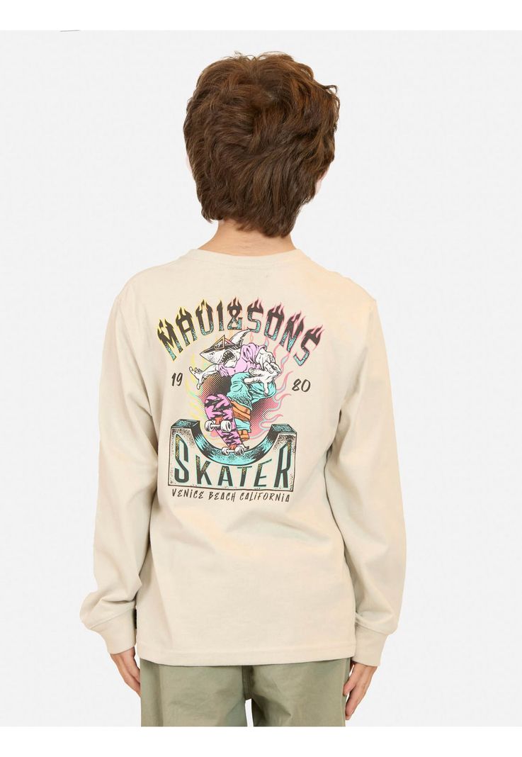 Polera ML Sandstorm Blanco Infantil Maui And Sons-1