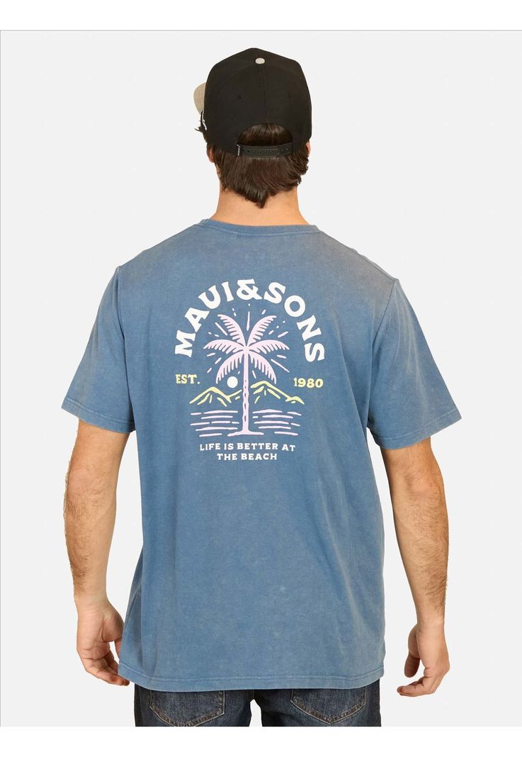 Polera MC Established Tees  Azul Hombre Maui And Sons-1