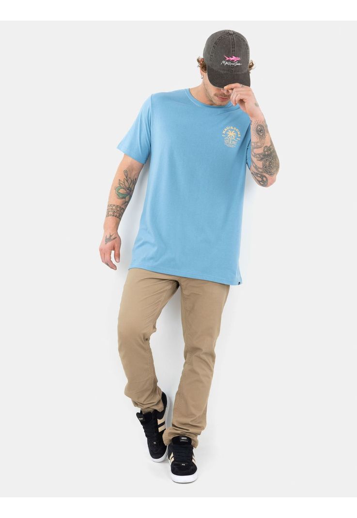 Polera MC Life Is Better Celeste Hombre Maui And Sons-3