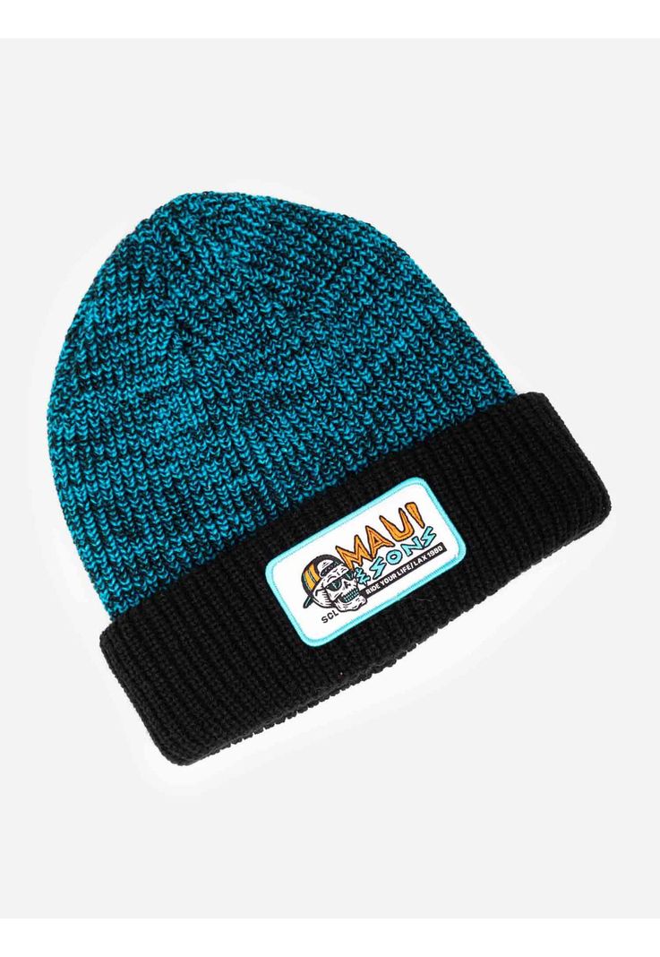 Gorro Skull Dude Beanie Azul Aceite Niño Maui And Sons-0