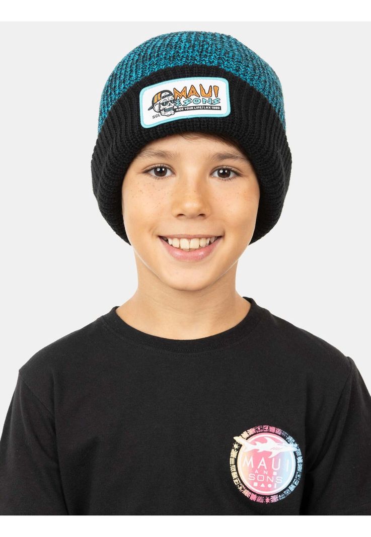 Gorro Skull Dude Beanie Azul Aceite Niño Maui And Sons-1