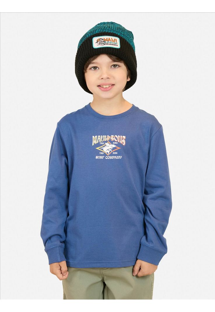 Polera ML Smokin Azul Infantil Maui And Sons-0