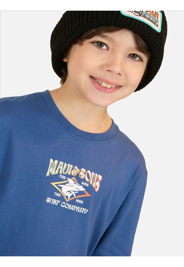 Polera ML Smokin Azul Infantil Maui And Sons-2