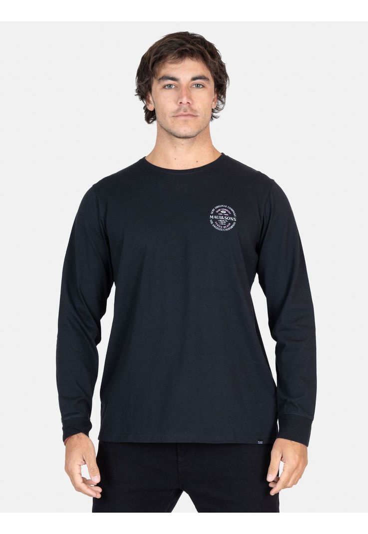 Polera ML Lei Breeze Negro Hombre Maui And Sons-0