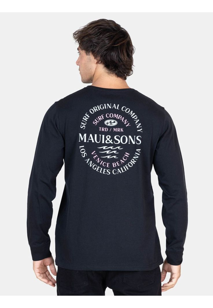 Polera ML Lei Breeze Negro Hombre Maui And Sons-1