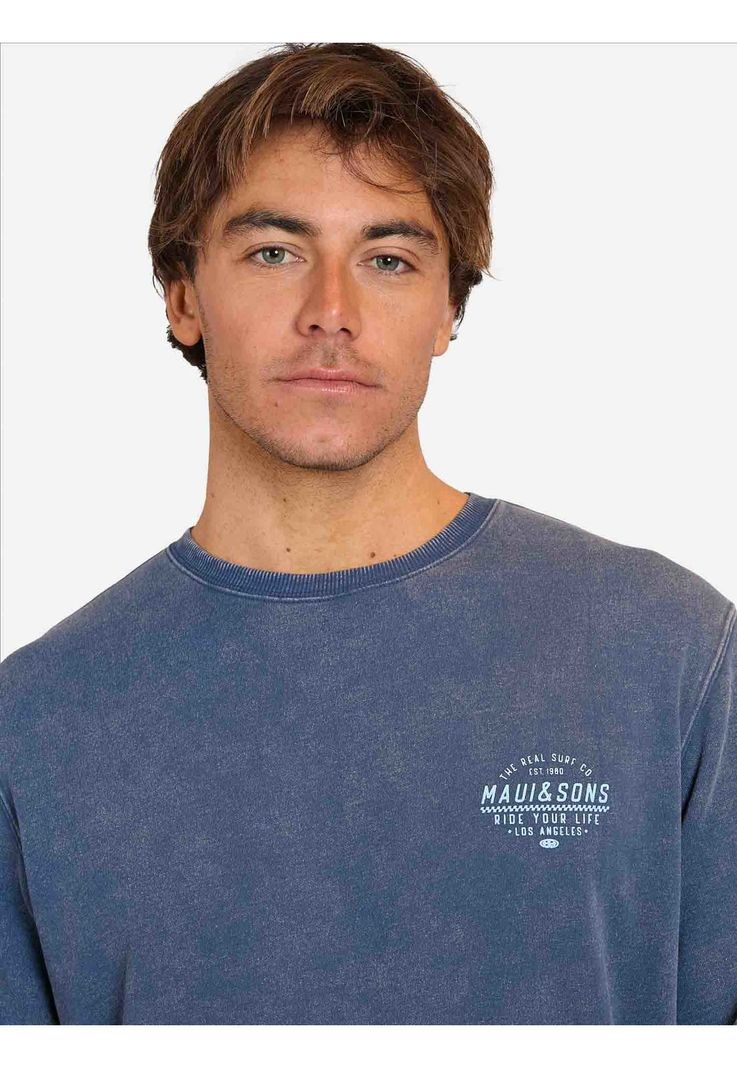 Poleron CR Hunter Azul Hombre Maui and Sons-3