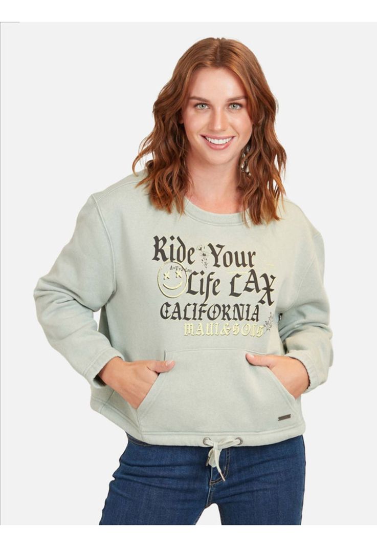 Poleron Ride Your Life California Mujer Celeste Maui And Sons-0