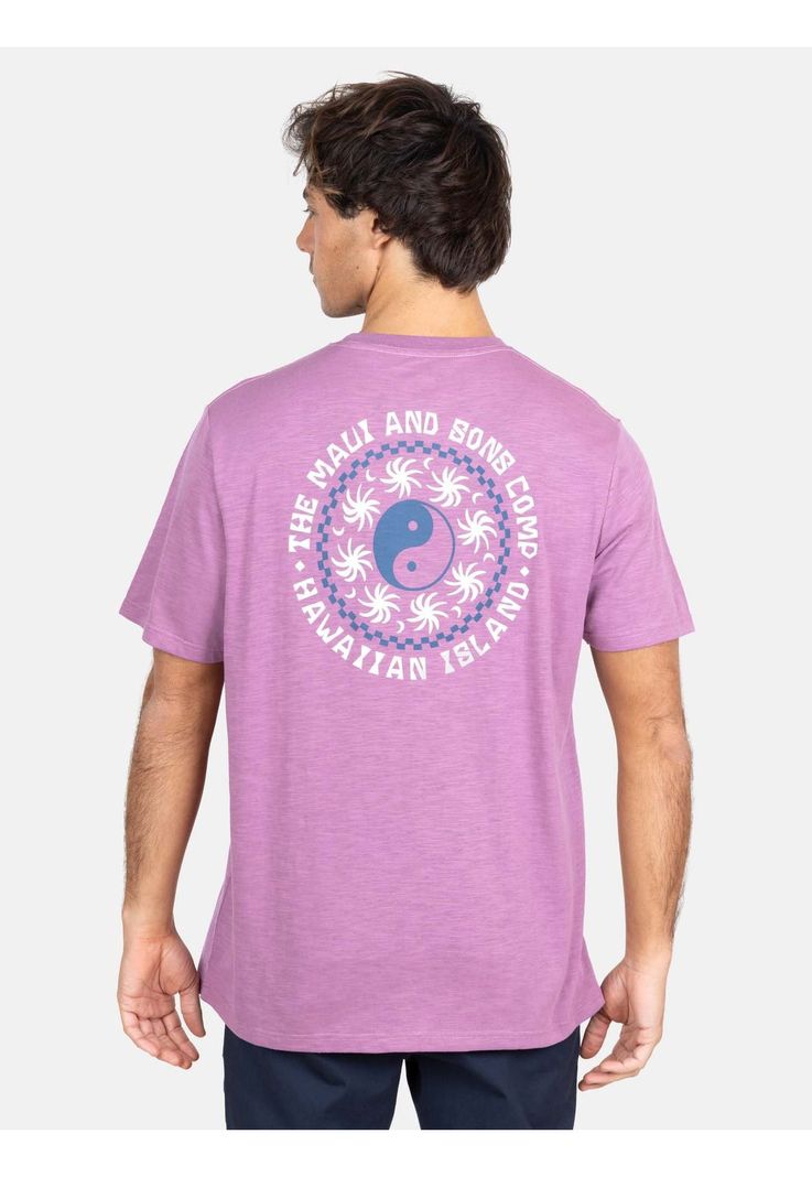 Polera MC Hawaiian Island Burdeo Hombre Maui And Sons-1