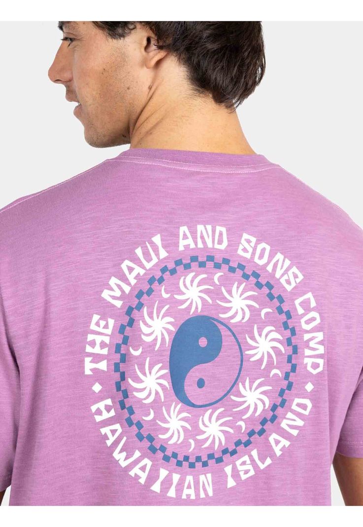 Polera MC Hawaiian Island Burdeo Hombre Maui And Sons-3