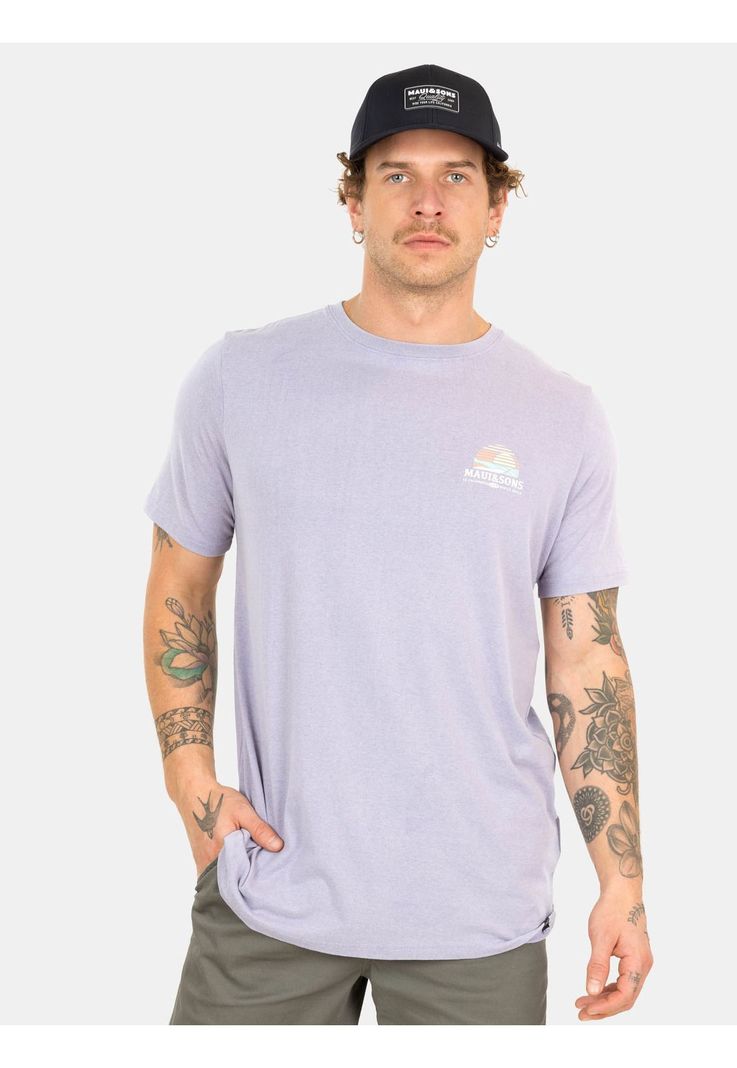 Polera MC Portraid Sunset Morado Hombre Maui And Sons-0