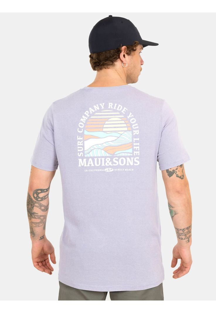 Polera MC Portraid Sunset Morado Hombre Maui And Sons-1