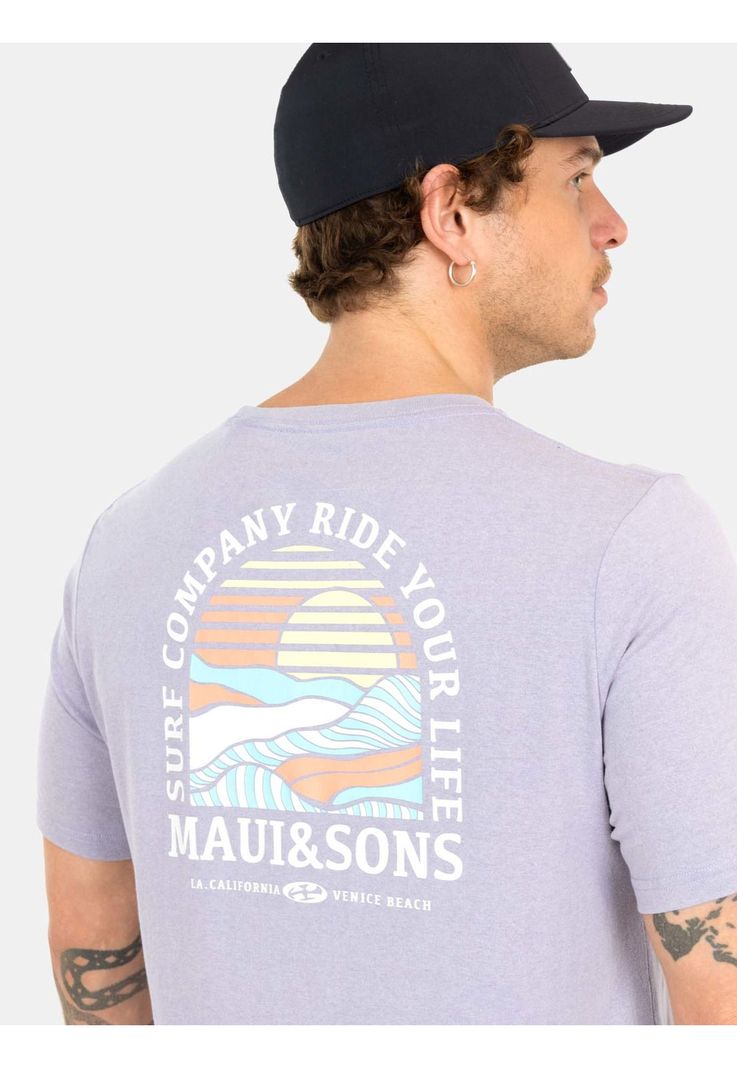 Polera MC Portraid Sunset Morado Hombre Maui And Sons-3