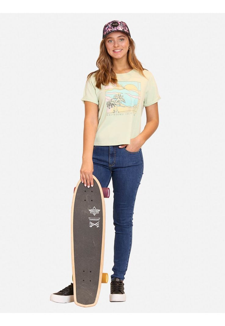 Polera MC California Summer Verde Mujer Maui And Sons-2